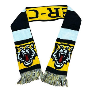 Hamilton Tiger-Cats Scarf Mens One Size Black Yellow CFL Football Knit Fringe